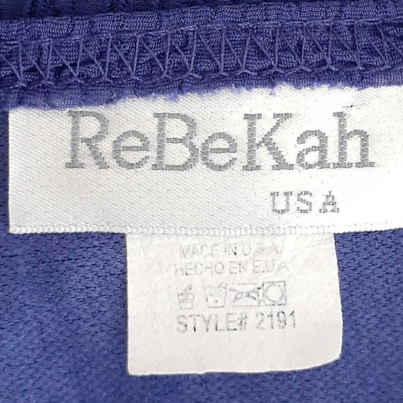 REBEKAH Vintage Short Sleeve Knit Top w Fringe; Purple; Plus Size - Picture 5 of 6